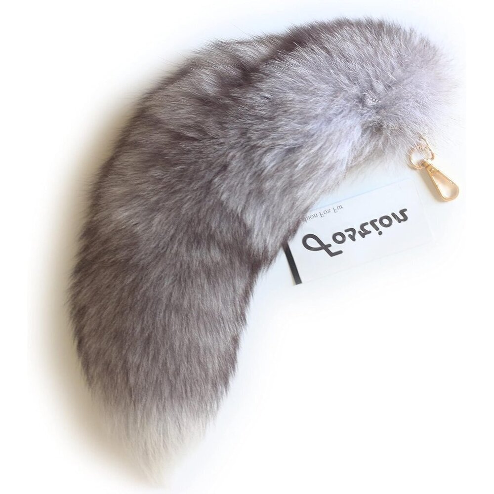 ⚡ Fluffy Sunny Fox Tail Fur Cosplay Handbag Accessories Key Chain Ring Hook